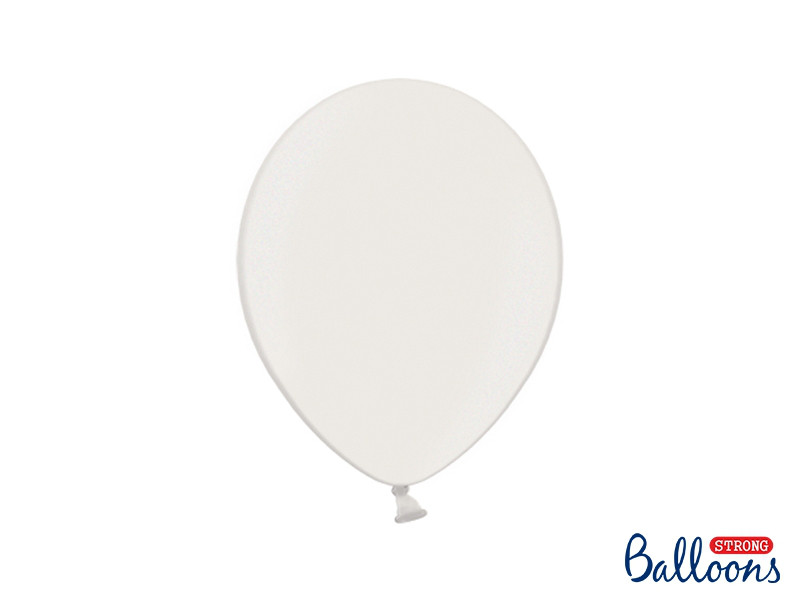 Balony lateksowe Strong - Metallic Pure White / 100 szt