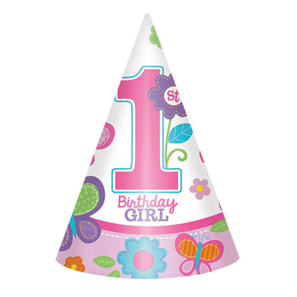 Zestaw czapeczek urodzinowych "1st Birthday Girl"