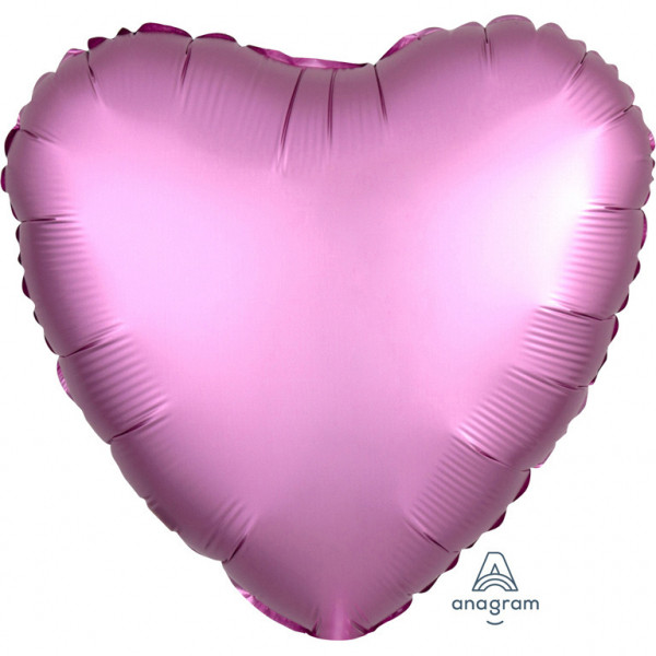 Balon foliowy Satin Luxe - Serce różowe / 43 cm