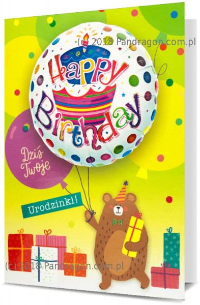 Kartka urodzinowa z balonem "Happy Birthday" / K.Balloon-16