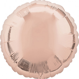 Balon foliowy metalizowany - Okrągły różowe złoto / 43 cm