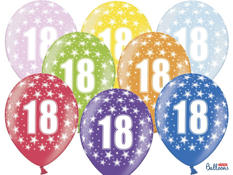 Balony na 18 urodziny, mix kolorów / SB14M-018-000-6