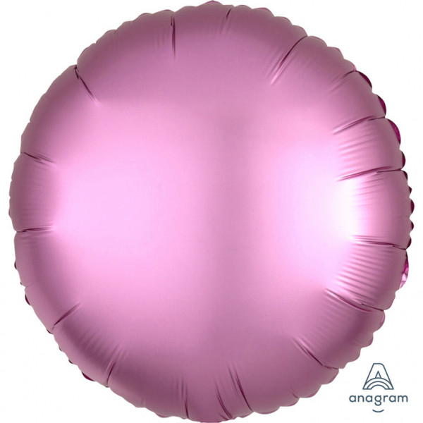 Balon foliowy Satin Luxe - Okrągły różowy / 43 cm