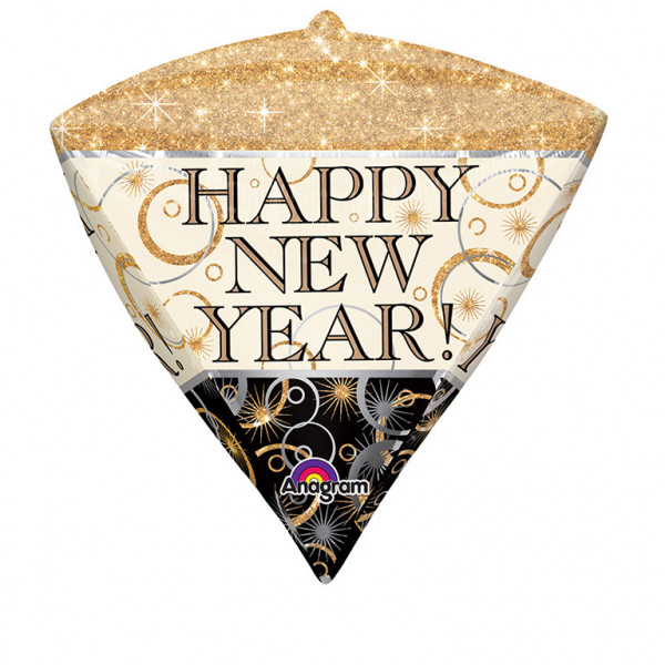 Balon na Sylwestra "Diament Happy New Year" / 38x43 cm