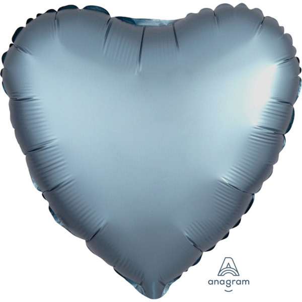Balon foliowy Satin Luxe - Serce stalowe / 43 cm