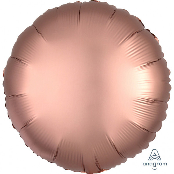 Balon foliowy Satin Luxe - Okrągły różowe złoto / 43 cm