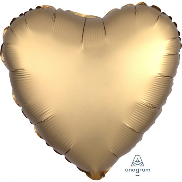 Balon foliowy Satin Luxe - Serce złote / 43 cm