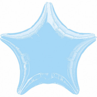 Balon foliowy perłowy - Gwiazda pastelowa błękitna (niezapakowany) / 48 cm