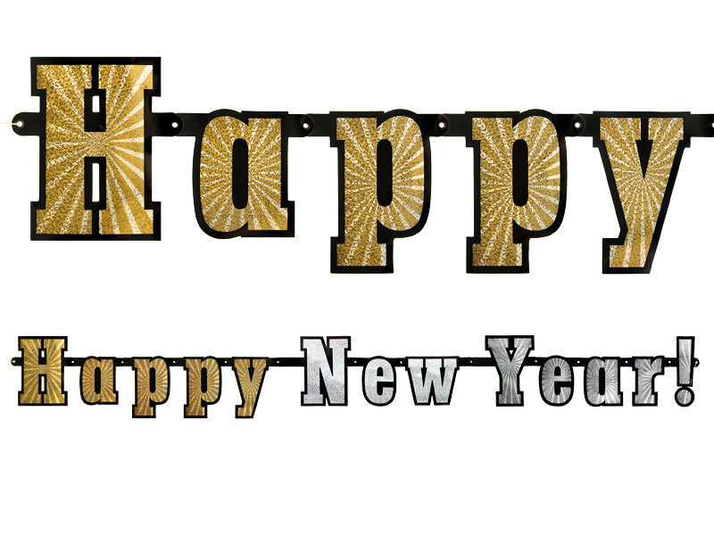 Dekoracja na Sylwestra - girlanda "Happy New Year" / GRL14