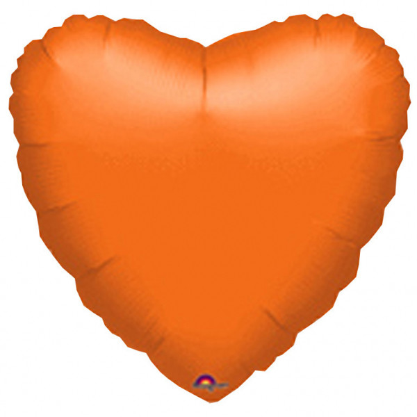 Balon foliowy metalizowany - Serce pomarańczowe (niezapakowany) / 43 cm