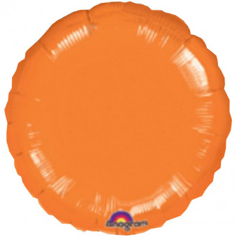 Balon foliowy metalizowany - Okrągły pomarańczowy / 43 cm