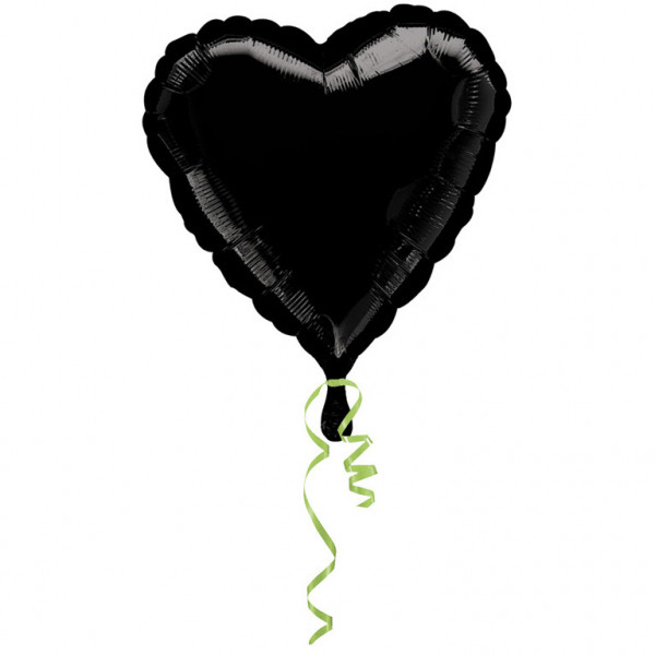 Balon foliowy 17" "Serce", czarny
