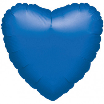 Balon foliowy metalizowany - Serce niebieskie / 43 cm
