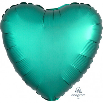 Balon foliowy Satin Luxe - Serce zielone / 43 cm
