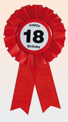 Kotylion na 18 urodziny "Happy 18 Birthday"