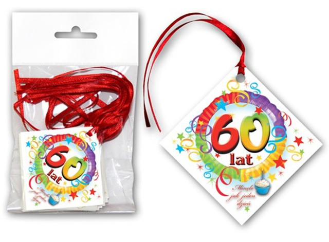 Zawieszki na alkohol "60" urodziny