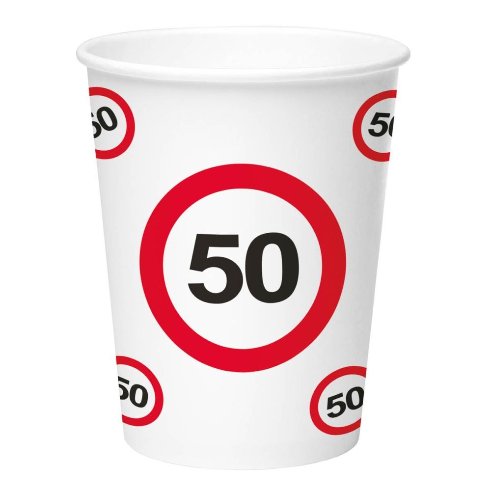 Kubeczki urodzinowe na "50" urodziny / 350 ml