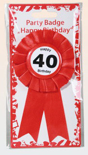 Kotylion na 40 urodziny "Happy 40 Birthday"