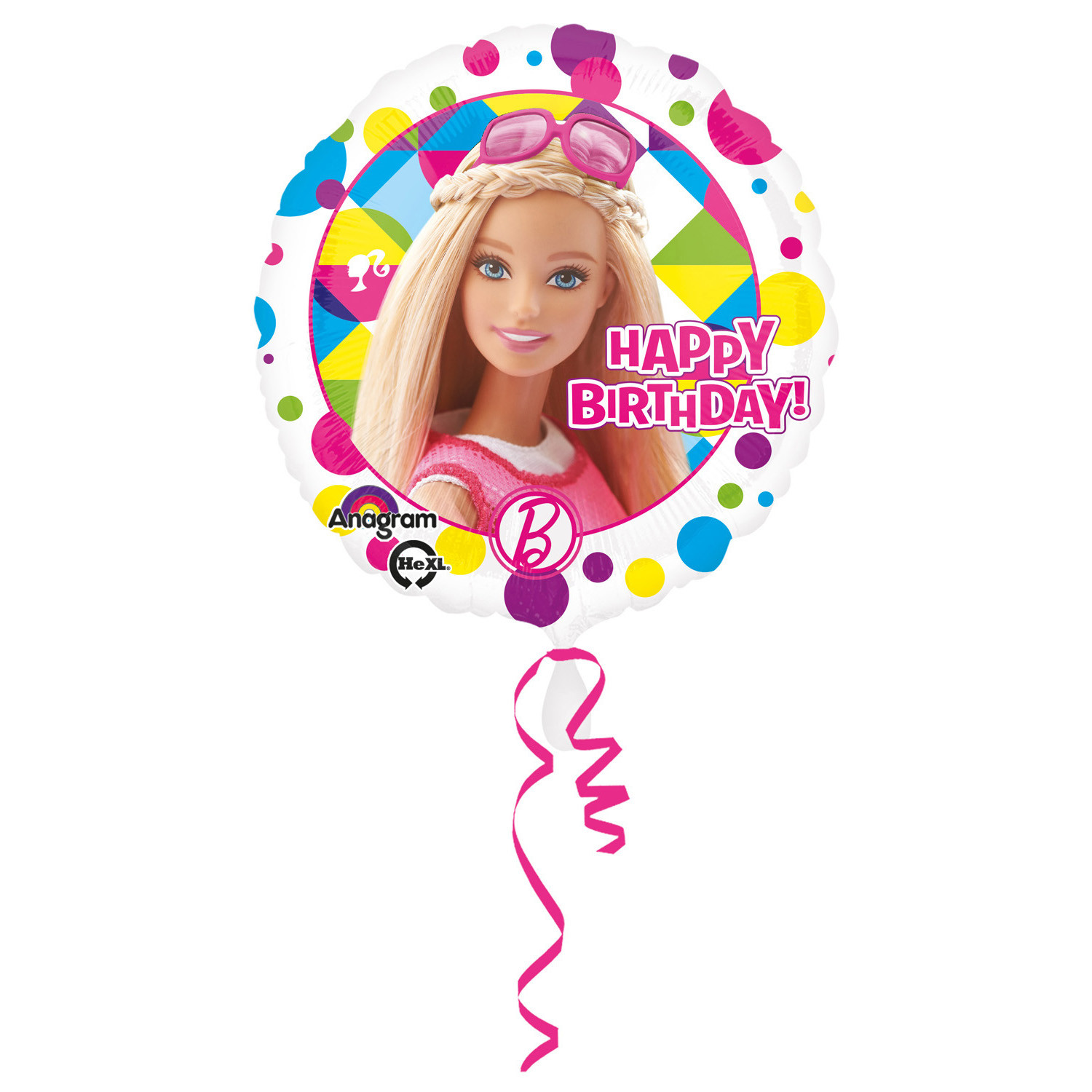 Balon foliowy "Barbie - Happy Birthday" / 43 cm