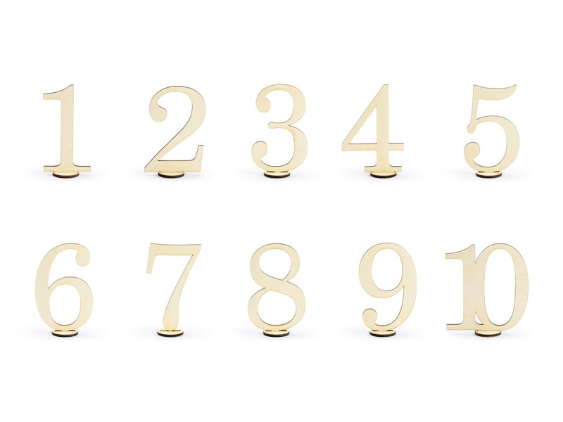Drewniane numery na stoły w stylu rustykalnym / 10,5 cm