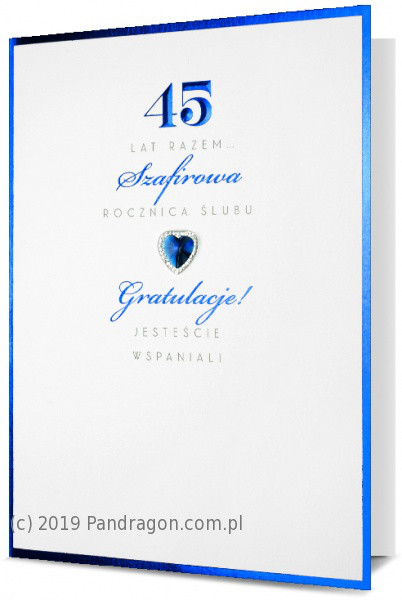 Kartka na rocznicę ślubu z okazji "45 Rocznicy Ślubu" / HM100-794