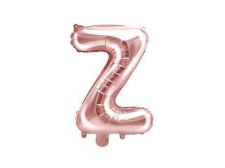 Balon foliowy 14" metalizowany litera "Z", różowe złoto / 35 cm
