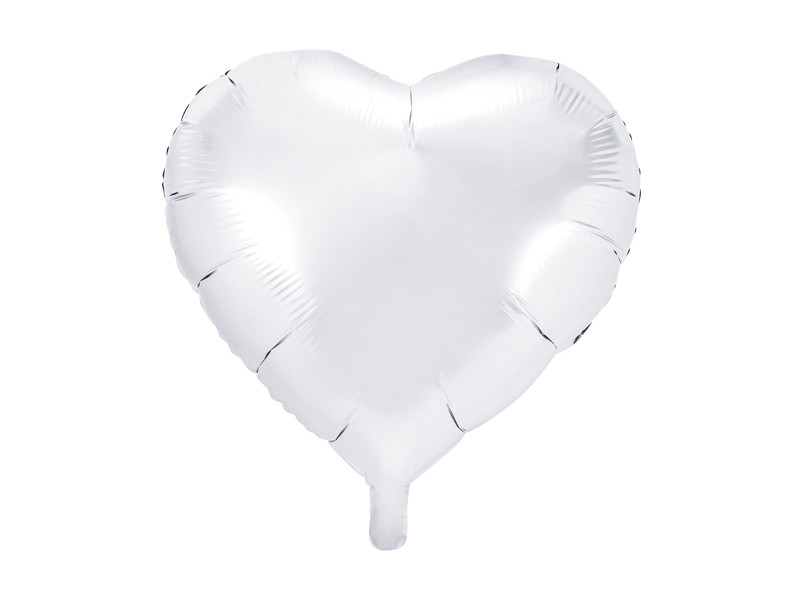 Balon foliowy "Serce", Metallic biały / 45 cm