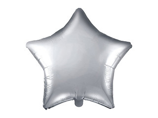 Balon foliowy "Gwiazda", srebrny Metallic / 48 cm