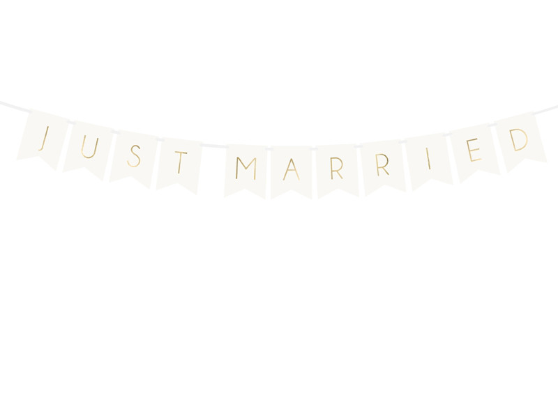 Girlanda biała "Just Married" / GRL68-008