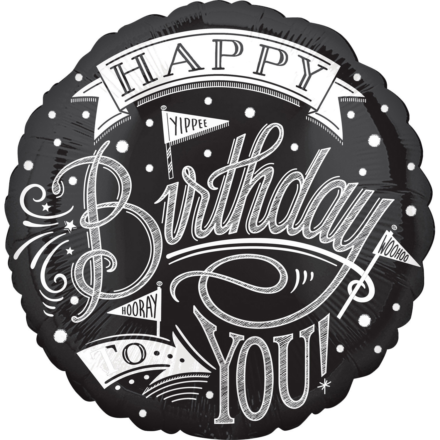 Balon foliowy "Happy Birthday to You" / 43 cm
