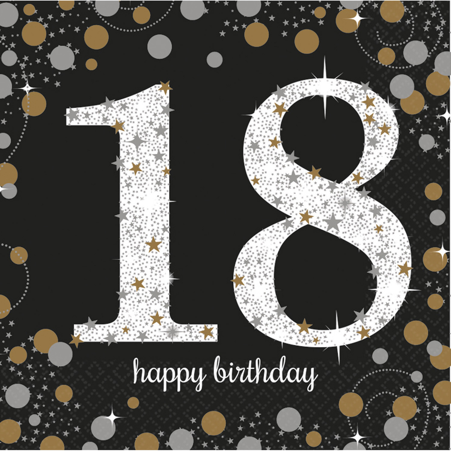Serwetki papierowe "18 urodziny" Sparkling Celebration / 33x33cm