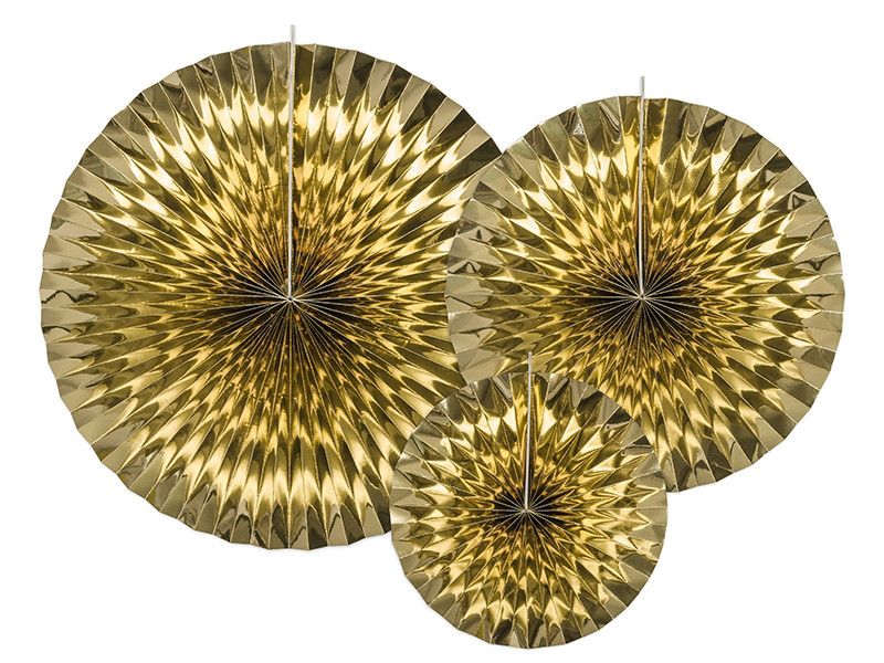 Rozety dekoracyjne, metalizowane złote  / średnica 23,32 i 40 cm