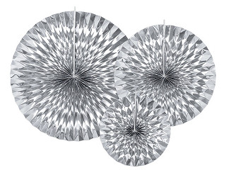 Rozety dekoracyjne, metalizowane srebrne / średnica 23,32 i 40 cm
