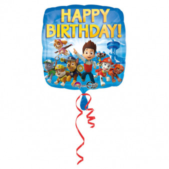 Balon foliowy Happy Birthday "Psi Patrol" / 43 cm