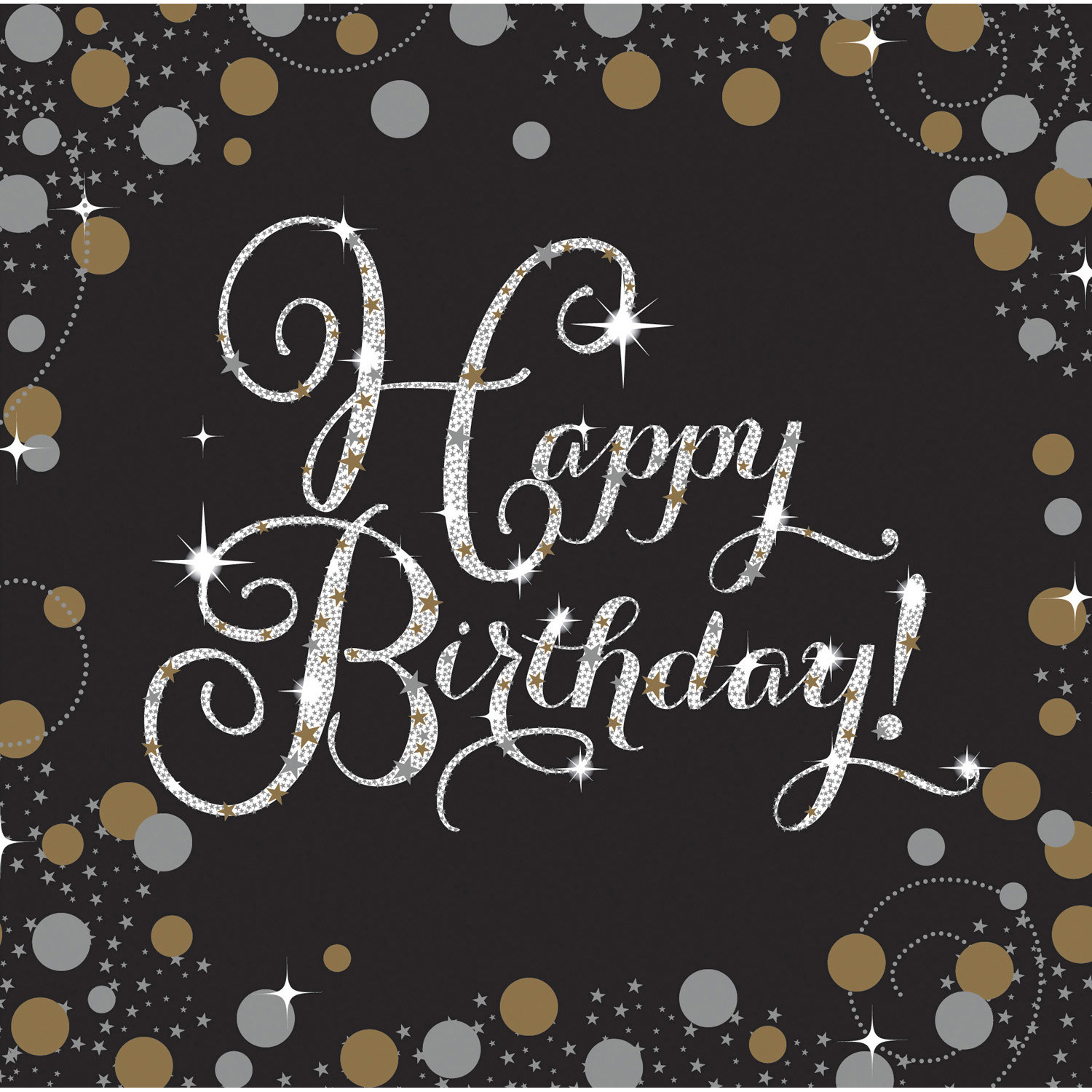 Serwetki papierowe "Happy Birthday" Sparkling Celebration / 33x33cm
