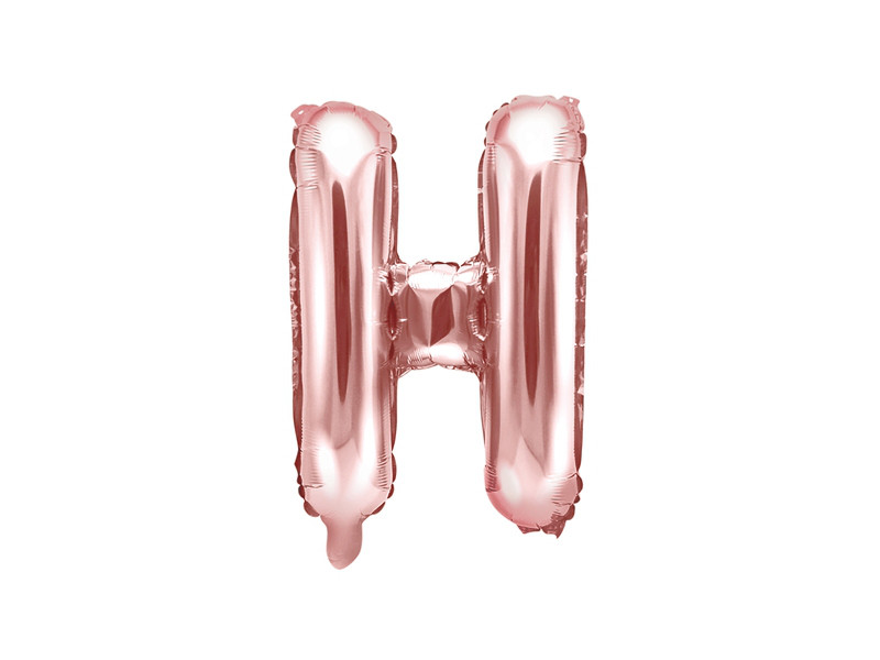 Balon foliowy 14" metalizowany litera "H", różowe złoto / 35 cm