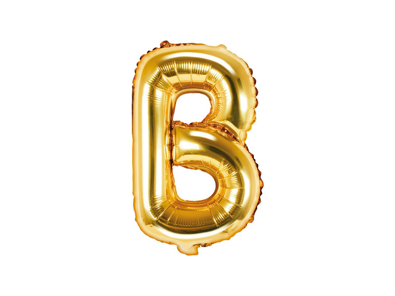 Balon foliowy 14" metalizowany litera "B", złota / 35 zm