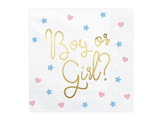 Serwetki na Baby Shower "Boy or Girl"