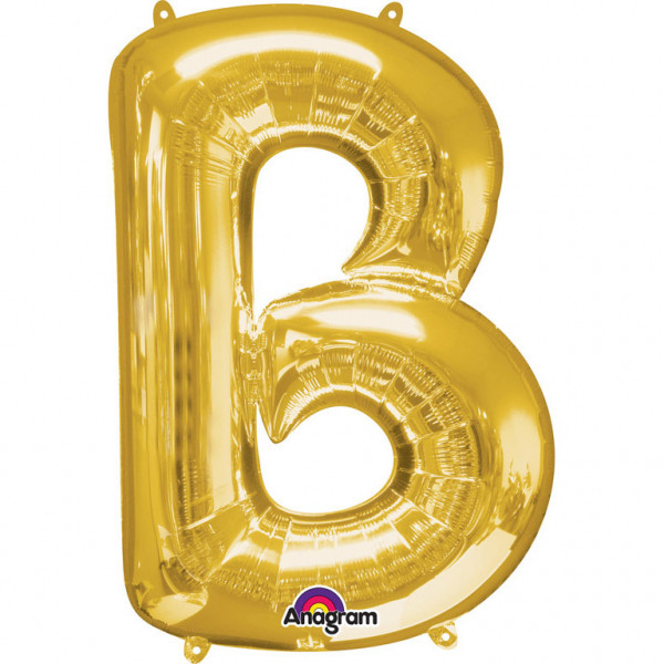 Balon foliowy złota litera "B" / 86 cm