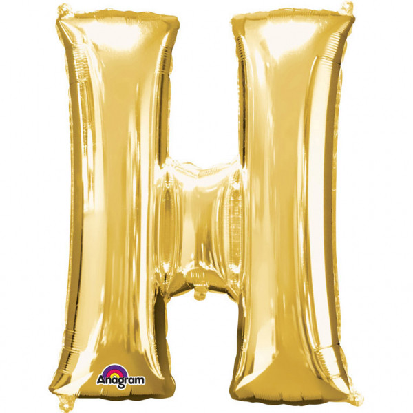 Balon foliowy złota litera "H" / 81 cm