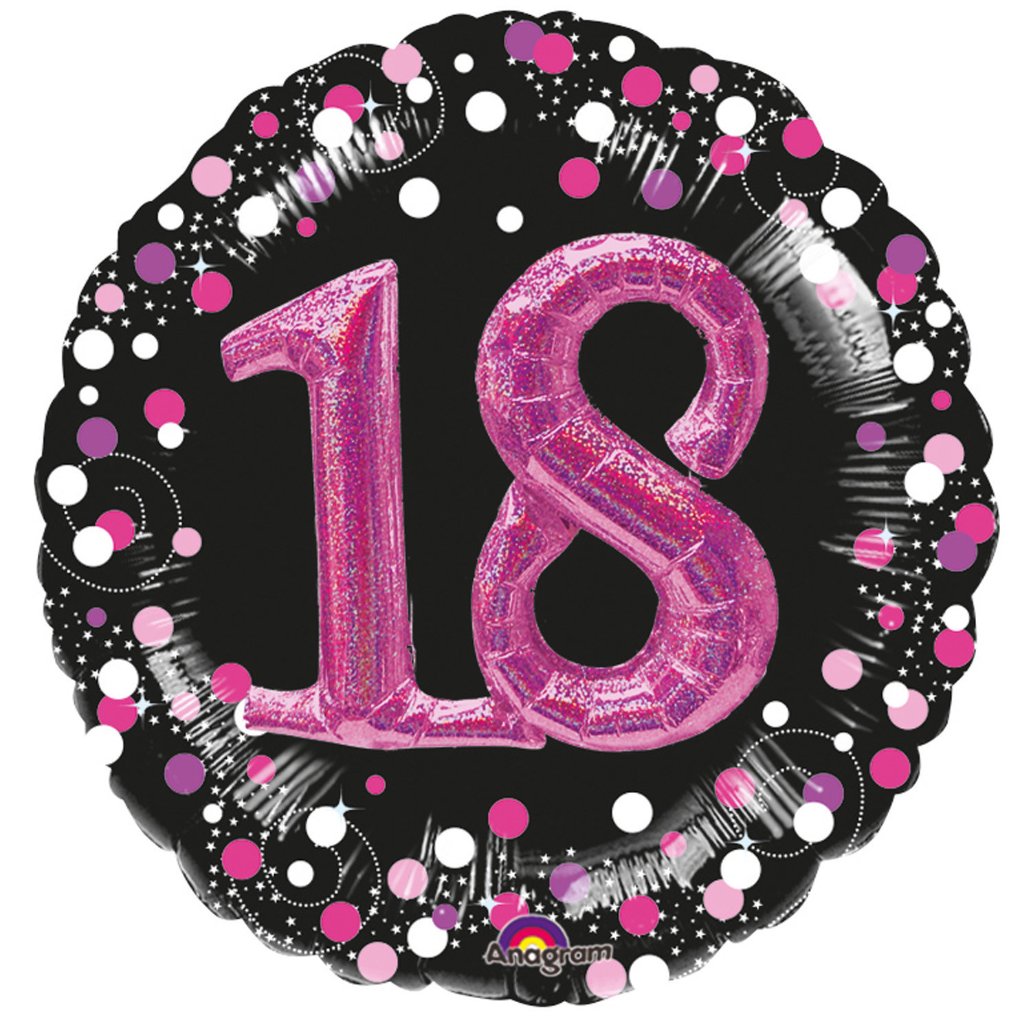 Balon foliowy Multi na "18 urodziny" /  81 cm
