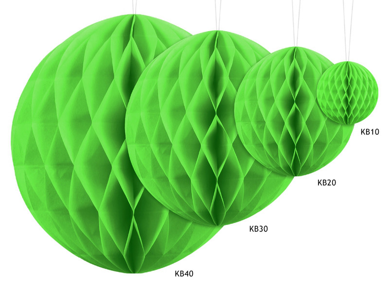 Kula bibułowa - zielone jabłuszko / 40 cm