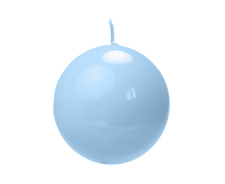 Błękitna świeca kula, lakierowana / 8 cm