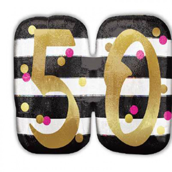Balon foliowy na "50 urodziny" / 63x50 cm