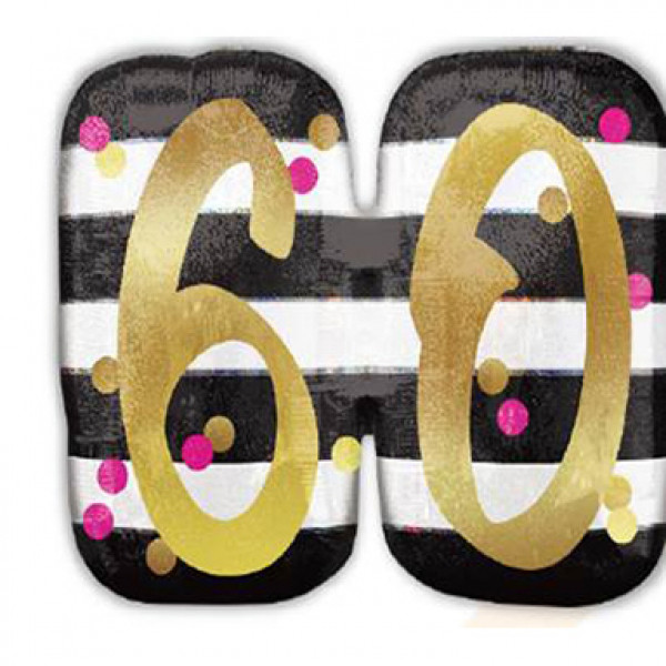 Balon foliowy na "60 urodziny" / 63x50 cm