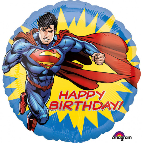 Balon foliowy "Superman - Happy Birthday" / 43 cm