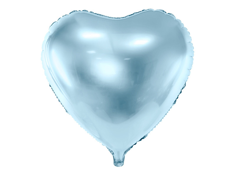 Balon foliowy "Serce", Metallic błękit / 45 cm