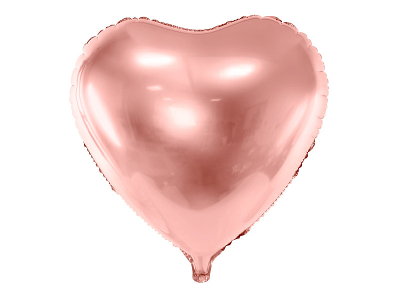 Balon foliowy "Serce", Metallic różowe złoto / 45 cm