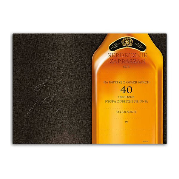 Zaproszenia na 40 urodziny whisky / ZX6804