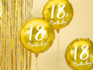 Balon foliowy 18" "18th Birthday" na 18 urodziny / FB24M-18-019